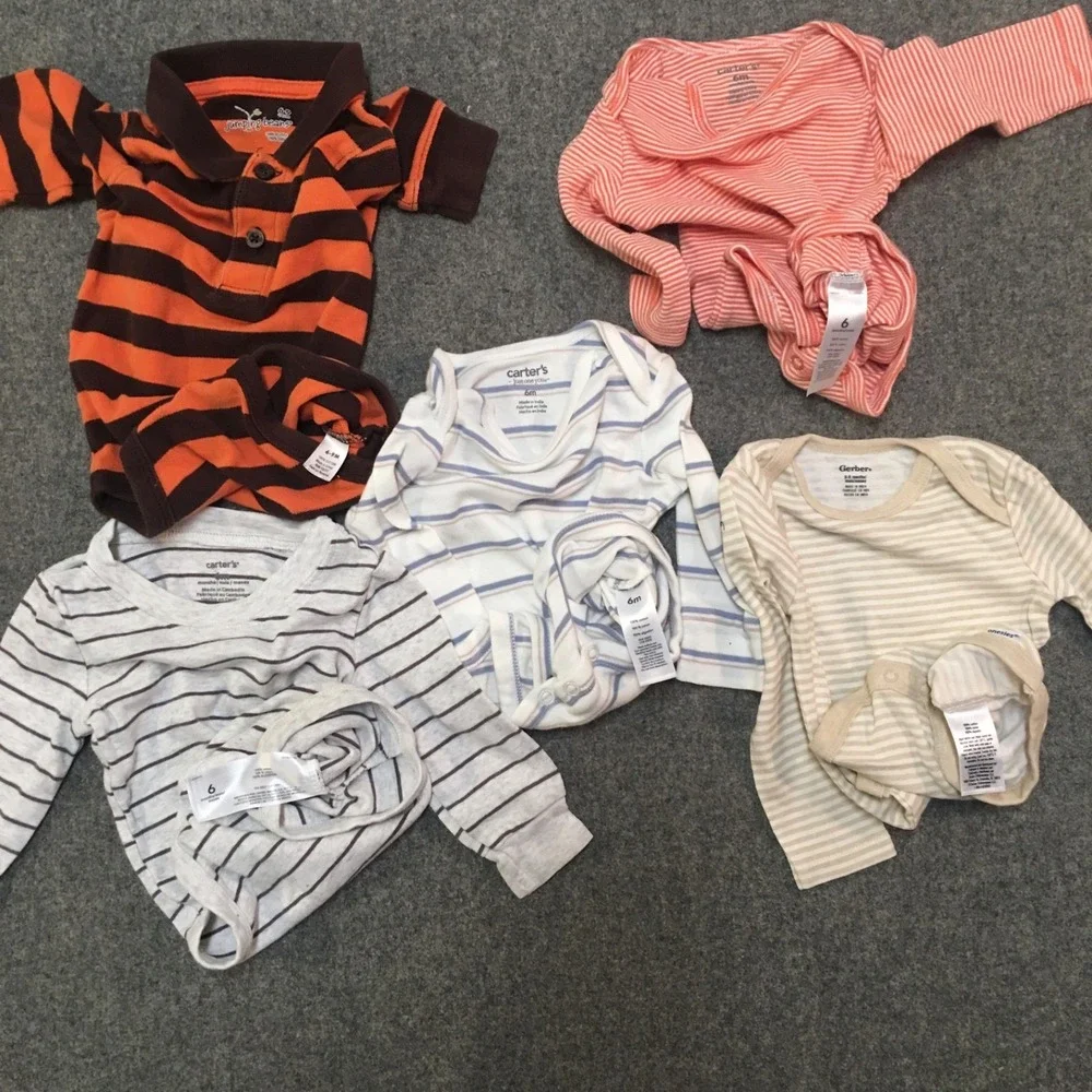 Baby Boy 6-9 Months Clothing Lot 16x Pieces Bulk Winter Colorful Striped - Picture 5 of 11